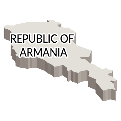 アルメニア共和国無料フリーイラスト｜英語・立体(白)